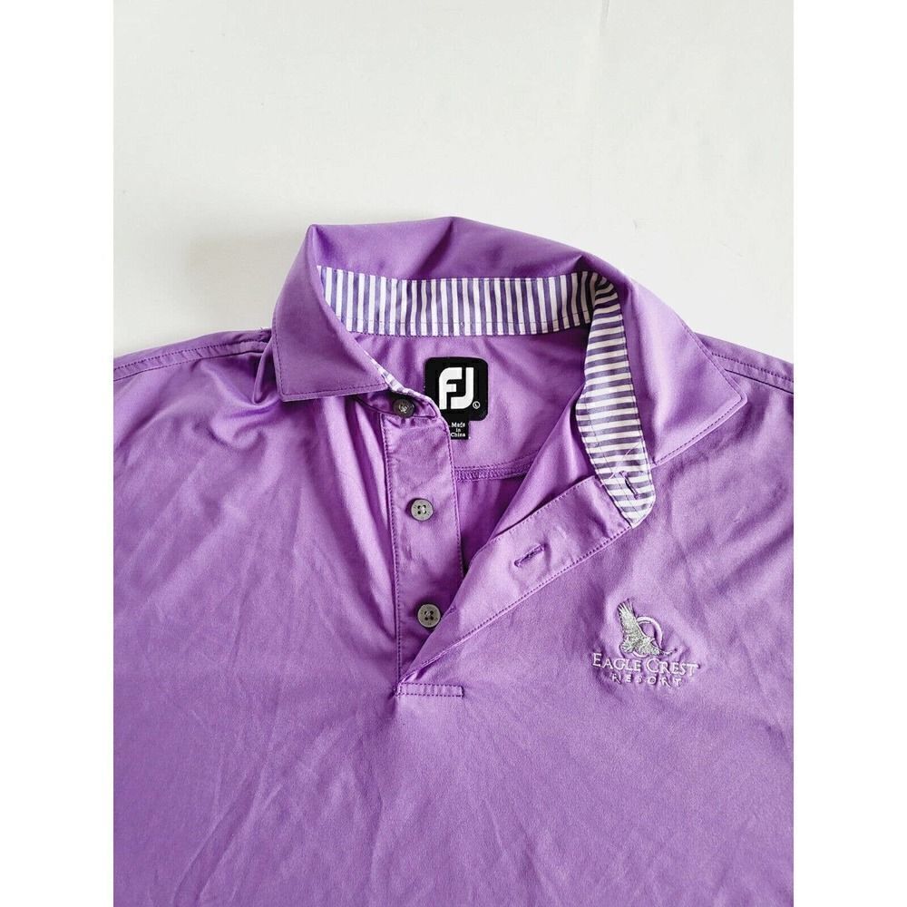 FootJoy FJ Performance Stretch Golf Polo Shirt Size Large Purple Solid Men's